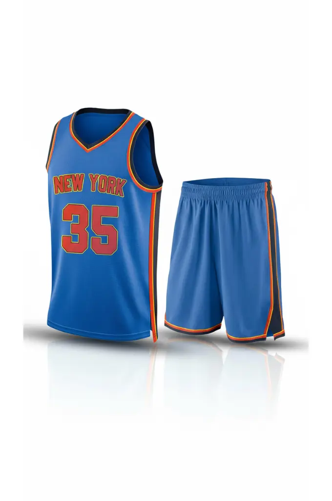 Basketball team blue color uniform with printing Supplier
