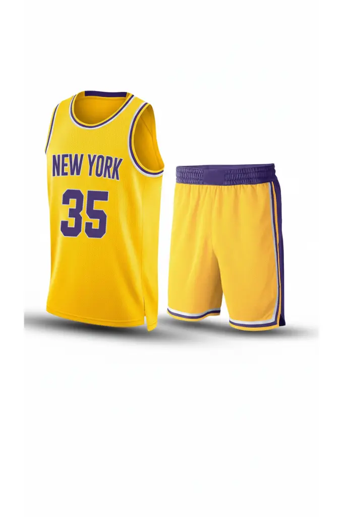 Basketball team yellow color uniform with sublimation manufacturer