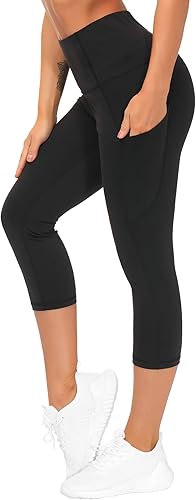 High Waist Capris Yoga Pants with Pockets Tummy Control