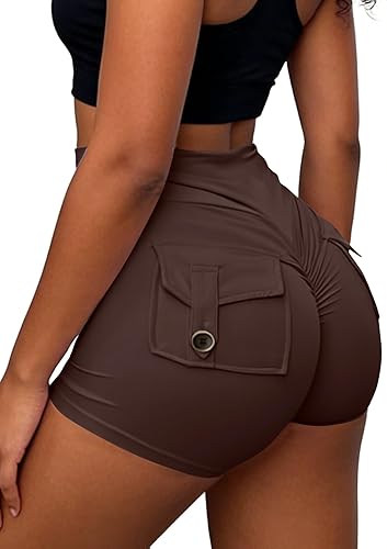 Women Booty Shorts with Pockets Scrunch Butt Lifting
