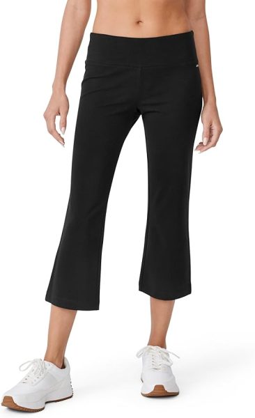 Women Active Cotton Stretch Slim Flare Capri