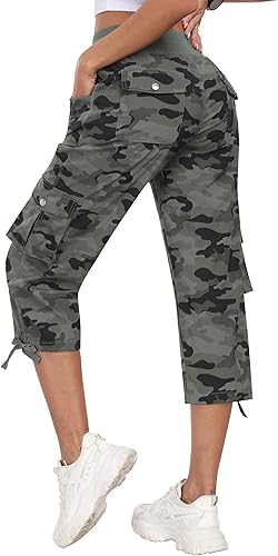 Women Cargo Capris Hiking Pants Lightweight Quick Dry