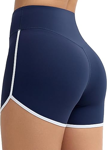 Women High Waist Workout Shorts Breathable Split Elastic