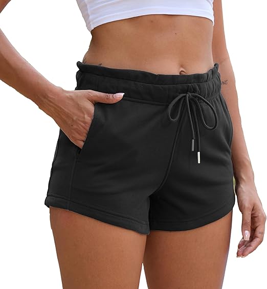 Womens Summer Sweat Shorts Cotton French Terry