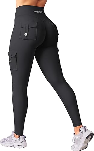 Workout Cargo Leggings with Pockets for Women 