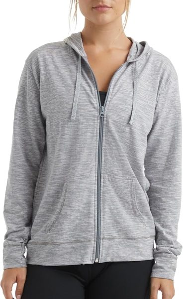 Women Slub Knit Full-zip Hoodie